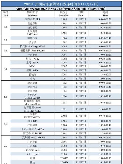 【广州车展2020最新时间表,广州车展日程安排】