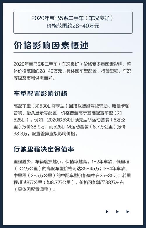 2020款宝马5系二手车价格,宝马5系二手车市场价格